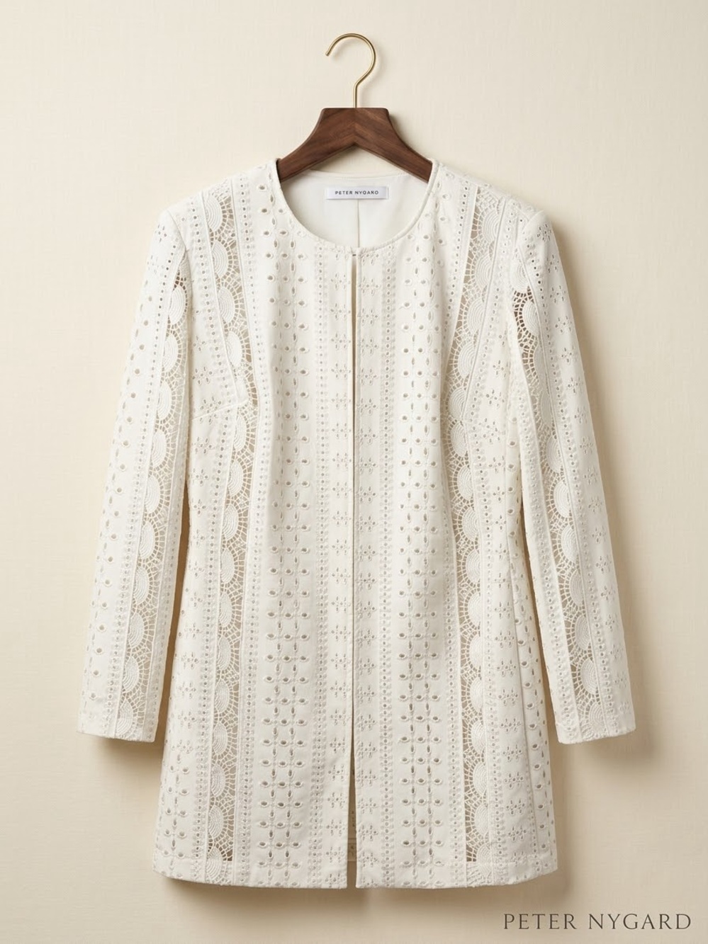 Peter Nygard White Laser Cut Eyelet